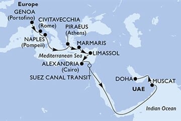 MSC World Europa - Itálie, Řecko, Turecko, Kypr, Egypt, ... (z Janova)