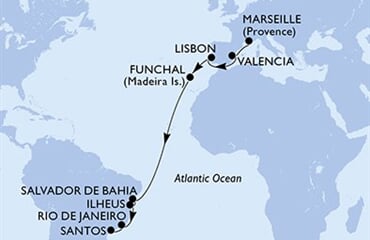 MSC Musica - Francie, Španělsko, Portugalsko, Brazílie (z Marseille)