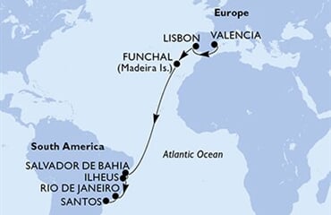 MSC Musica - Španělsko, Portugalsko, Brazílie (Valencie)