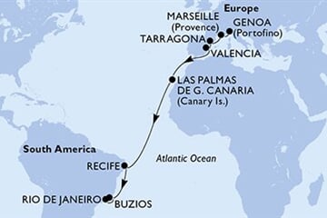 MSC Sinfonia - Itálie, Francie, Španělsko, Brazílie (z Janova)