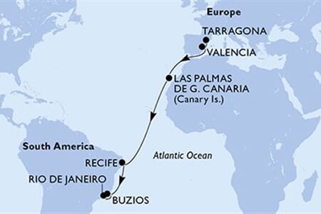 MSC Sinfonia - Španělsko, Brazílie (Tarragona)