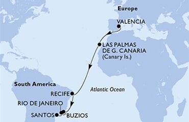 MSC Sinfonia - Španělsko, Brazílie (Valencie)