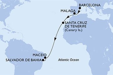 MSC Virtuosa - Španělsko, Brazílie (z Barcelony)