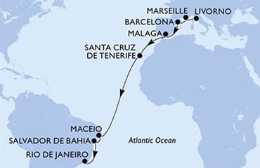 MSC Virtuosa - Itálie, Francie, Španělsko, Brazílie (Livorno)