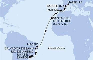 MSC Virtuosa - Francie, Španělsko, Brazílie (z Marseille)