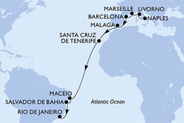 MSC VIRTUOSA - Olaszország, Franciaország, Spanyolország, Brazília (a Nápoly-ból)
