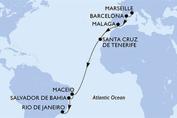 MSC VIRTUOSA - Franciaország, Spanyolország, Brazília (a Marseille-ből)