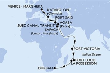 MSC ARMONIA - Itálie, Řecko, Egypt, Jordánsko, Seychely, ... (z Benátek)