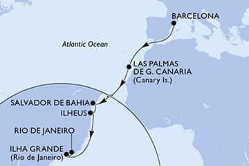 MSC DIVINA - Španělsko, Brazílie (z Barcelony)