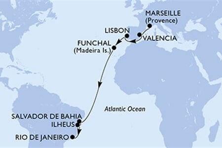 MSC MUSICA - Francie, Španělsko, Portugalsko, Brazílie (z Marseille)