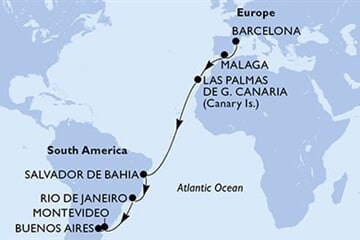 MSC SPLENDIDA - Španělsko, Brazílie, Uruguay, Argentina (z Barcelony)