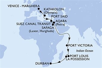 MSC Armonia - Itálie, Řecko, Egypt, Jordánsko, Seychely, ... (z Benátek)