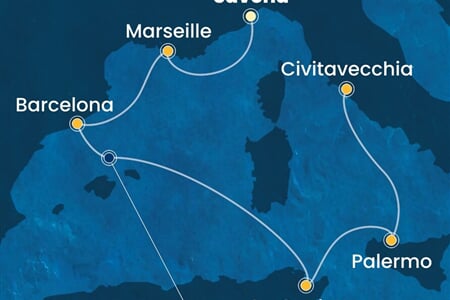 Costa Smeralda - Itálie, Francie, Španělsko, Tunisko (ze Savony)