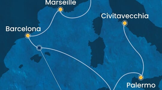 Costa Smeralda - Itálie, Francie, Španělsko, Tunisko (ze Savony)