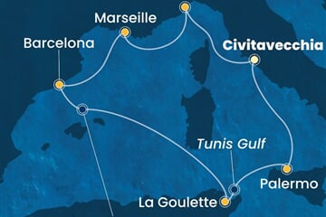 Costa Toscana - Itálie, Francie, Španělsko, Tunisko (z Civitavecchie)