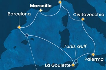 Costa Toscana - Francie, Španělsko, Tunisko, Itálie (z Marseille)