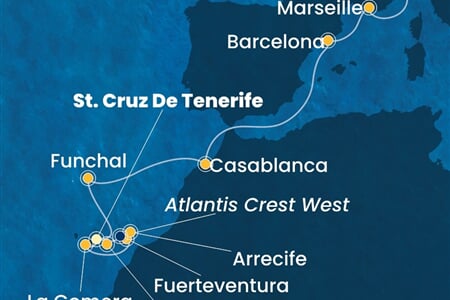 Costa Fortuna - Španělsko, Portugalsko, Maroko, Francie, Itálie (Santa Cruz de Tenerife)