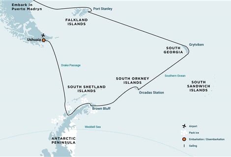 Falkland Islands, South Georgia & Antarctic Peninsula (m/v Hondius)