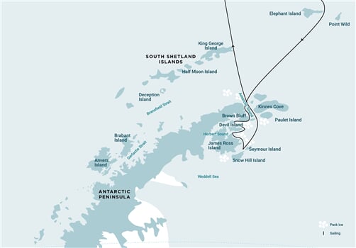 Trasa plavby Oceanwide Expedition OW-PLA29-28