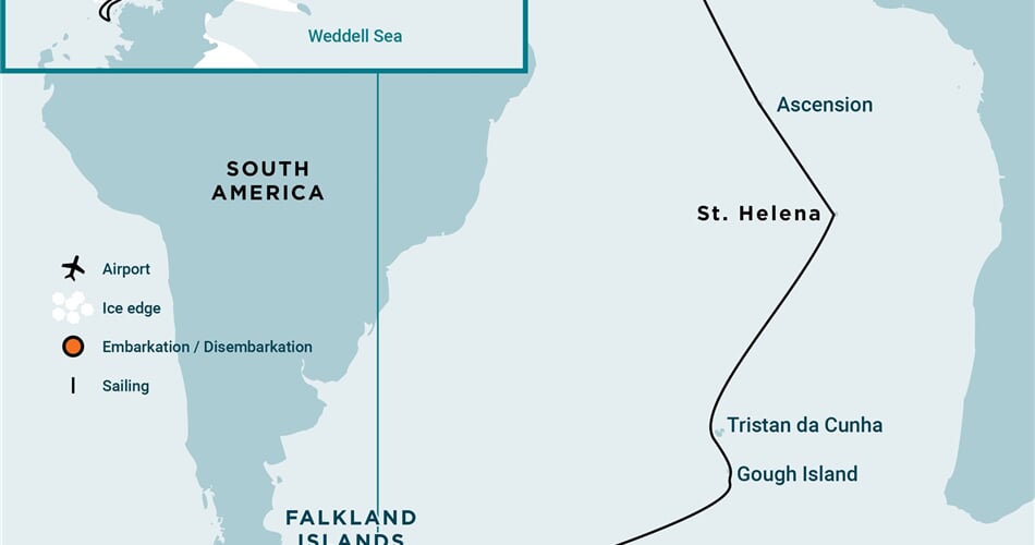 Trasa plavby Oceanwide Expedition OW-PLA32D28