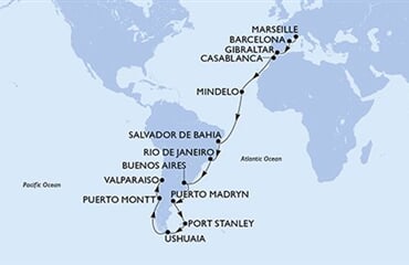 MSC Magnifica - Francie, Španělsko, Gibraltar, Maroko, Kapverdy, ... (z Marseille)