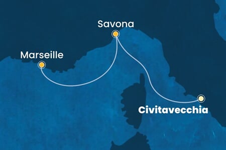 Costa Smeralda - Itálie, Francie (z Civitavecchie)