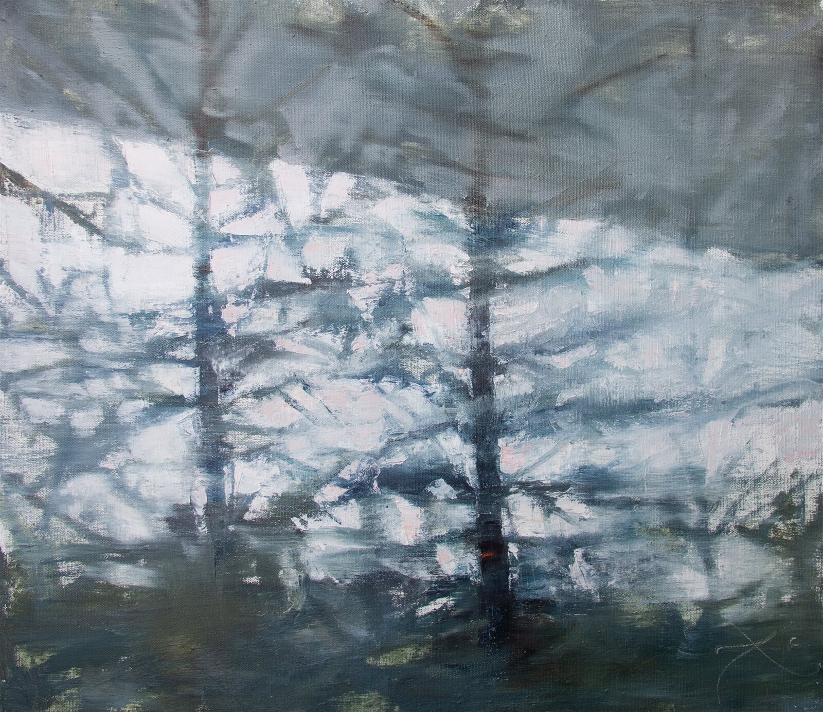 Adéla Topolová: Smrčci II, 70 × 80 cm