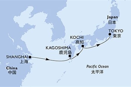 MSC Bellissima - Čína, Japonsko (ze Šanghaje)