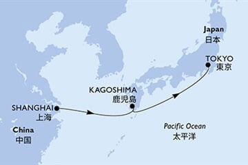 MSC BELLISSIMA - Kína, Japán (a Sanghaj-ból)
