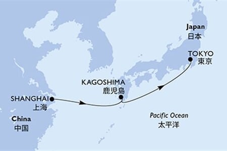 MSC BELLISSIMA - Kína, Japán (a Sanghaj-ból)