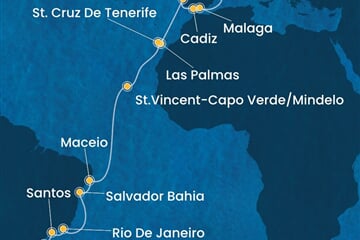 Costa Diadema - Španělsko, Portugalsko, Kapverdy, Brazílie (z Barcelony)