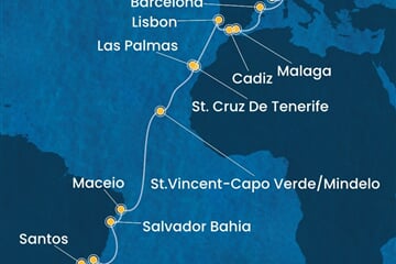Costa Diadema - Francie, Itálie, Španělsko, Portugalsko, Kapverdy, ... (z Marseille)
