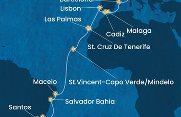 Costa Diadema - Francie, Itálie, Španělsko, Portugalsko, Kapverdy, ... (z Marseille)