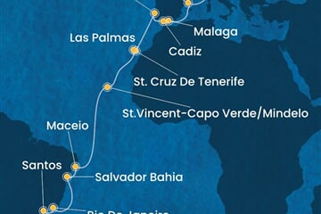 Costa Diadema - Itálie, Španělsko, Portugalsko, Kapverdy, Brazílie (ze Savony)