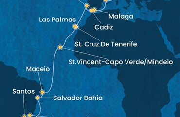 Costa Diadema - Itálie, Španělsko, Portugalsko, Kapverdy, Brazílie (ze Savony)