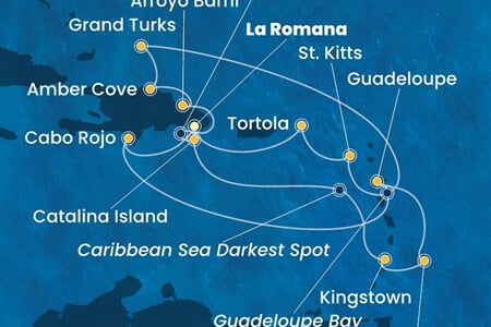 Costa Fascinosa - Dominikán.rep., Turks a Caicos, Sv.Vincenc a Grenadiny, Nizozemské Antily, Panenské o. (britské) (z La Romana)