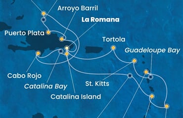 Costa Fascinosa - Dominikán.rep., Nizozemské Antily, Panenské o. (britské), Turks a Caicos (z La Romana)