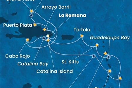 Costa Fascinosa - Dominikán.rep., Nizozemské Antily, Panenské o. (britské), Turks a Caicos (z La Romana)