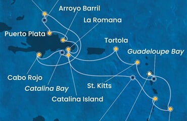 Costa Fascinosa - Nizozemské Antily, Panenské o. (britské), Dominikán.rep., Turks a Caicos (Pointe-a-Pitre)