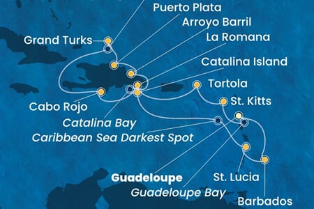 Costa Fascinosa - Nizozemské Antily, Panenské o. (britské), Dominikán.rep., Turks a Caicos (Pointe-a-Pitre)