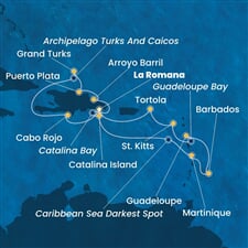 Costa Fascinosa - Dominikán.rep., Nizozemské Antily, Panenské o. (britské), Turks a Caicos (z La Romana)