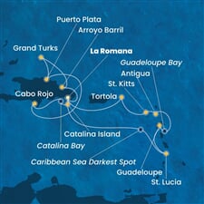 Costa Fascinosa - Dominikán.rep., Nizozemské Antily, Panenské o. (britské), Turks a Caicos (z La Romana)