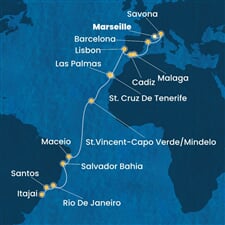 Costa Diadema - Francie, Itálie, Španělsko, Portugalsko, Kapverdy, ... (z Marseille)