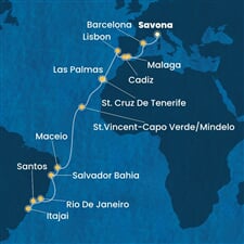 Costa Diadema - Itálie, Španělsko, Portugalsko, Kapverdy, Brazílie (ze Savony)