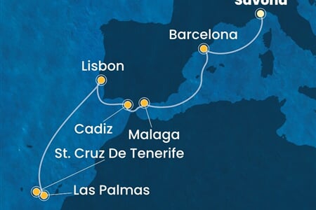 Costa Diadema - Itálie, Španělsko, Portugalsko (ze Savony)