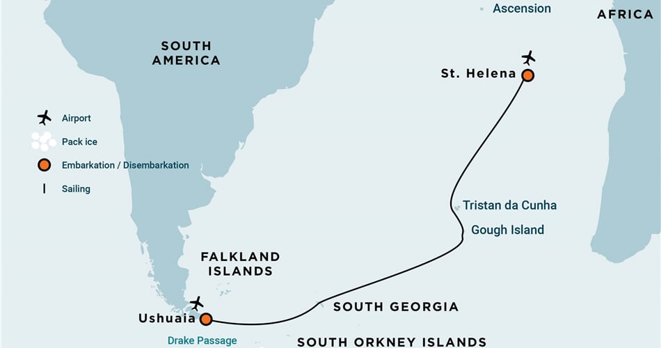 Trasa plavby Oceanwide Expedition OW-HDS32-26
