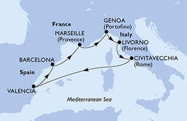 MSC Sinfonia - Španělsko, Francie, Itálie (z Barcelony)