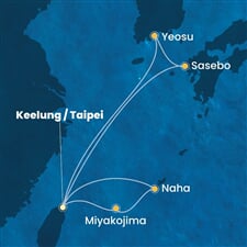 Costa Serena - Japonsko, Jižní Korea