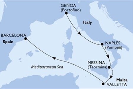 MSC WORLD EUROPA - Olaszország, Málta, Spanyolország (a Genova-ből)