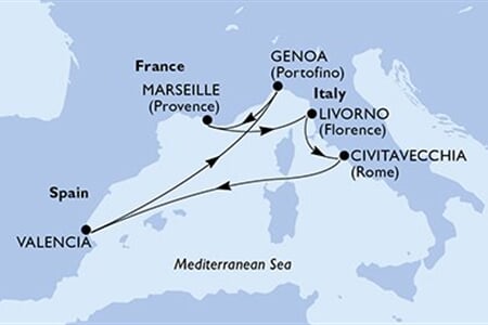 MSC SINFONIA - Francie, Itálie, Španělsko (z Marseille)